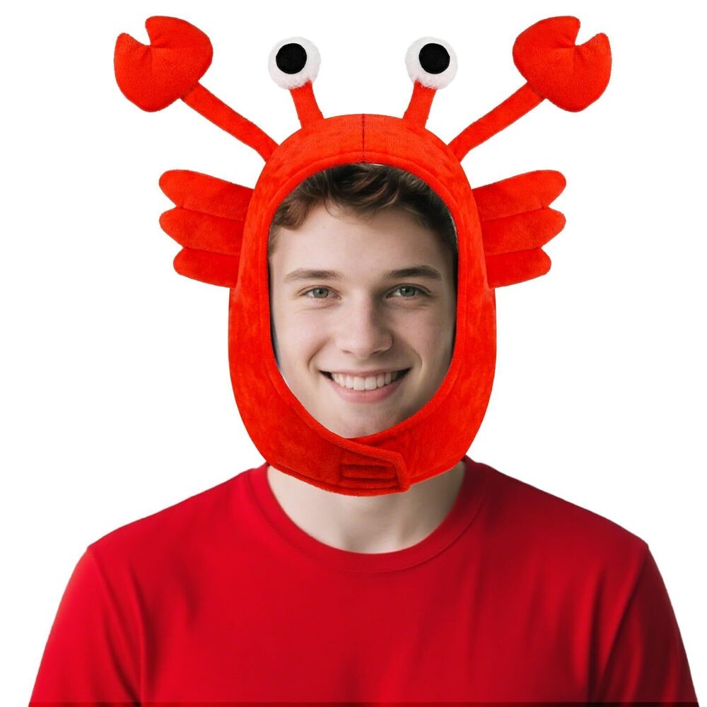 1539 Funny Crab Hat Crab Costume Costume Hat Novelty Hats Ocean Animal